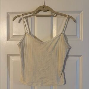 Reformation Pointelle Size Small Elegant Cream Lace Trim Cami Top